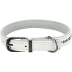 Trixie Halsband hond active comfort met strass steentjes leer wit