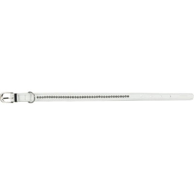 Trixie Halsband hond active comfort met strass steentjes leer wit