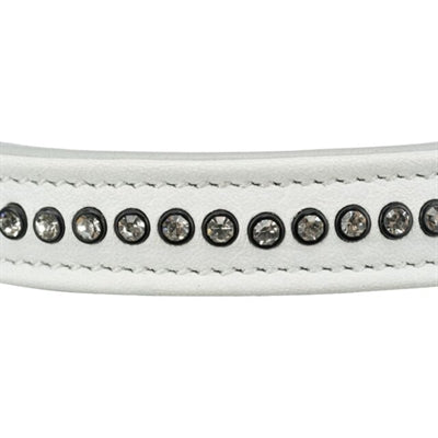 Trixie Halsband hond active comfort met strass steentjes leer wit