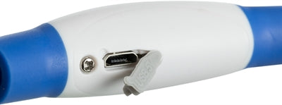 Trixie lichtgevende halsband usb flash light oplaadbaar tpu blauw
