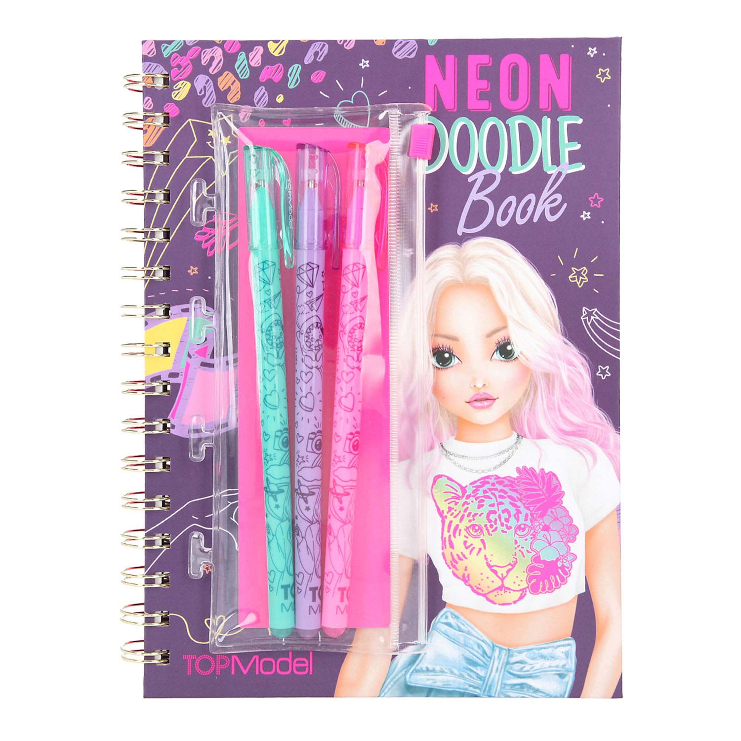 TOPModel Neon Doodle Kleurboek met Neon Stiften