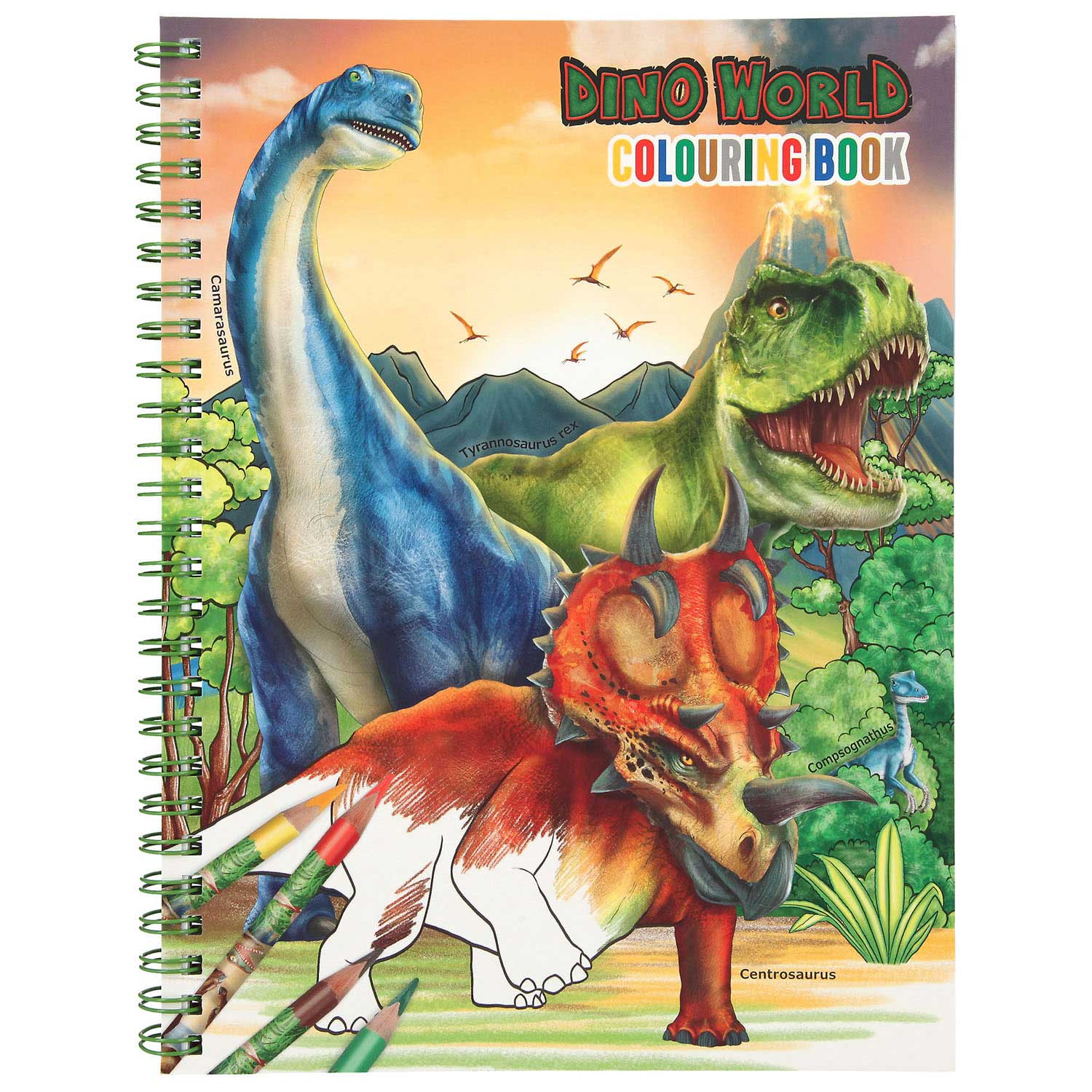 Dino World World Kleurboek met Kleurpotloden