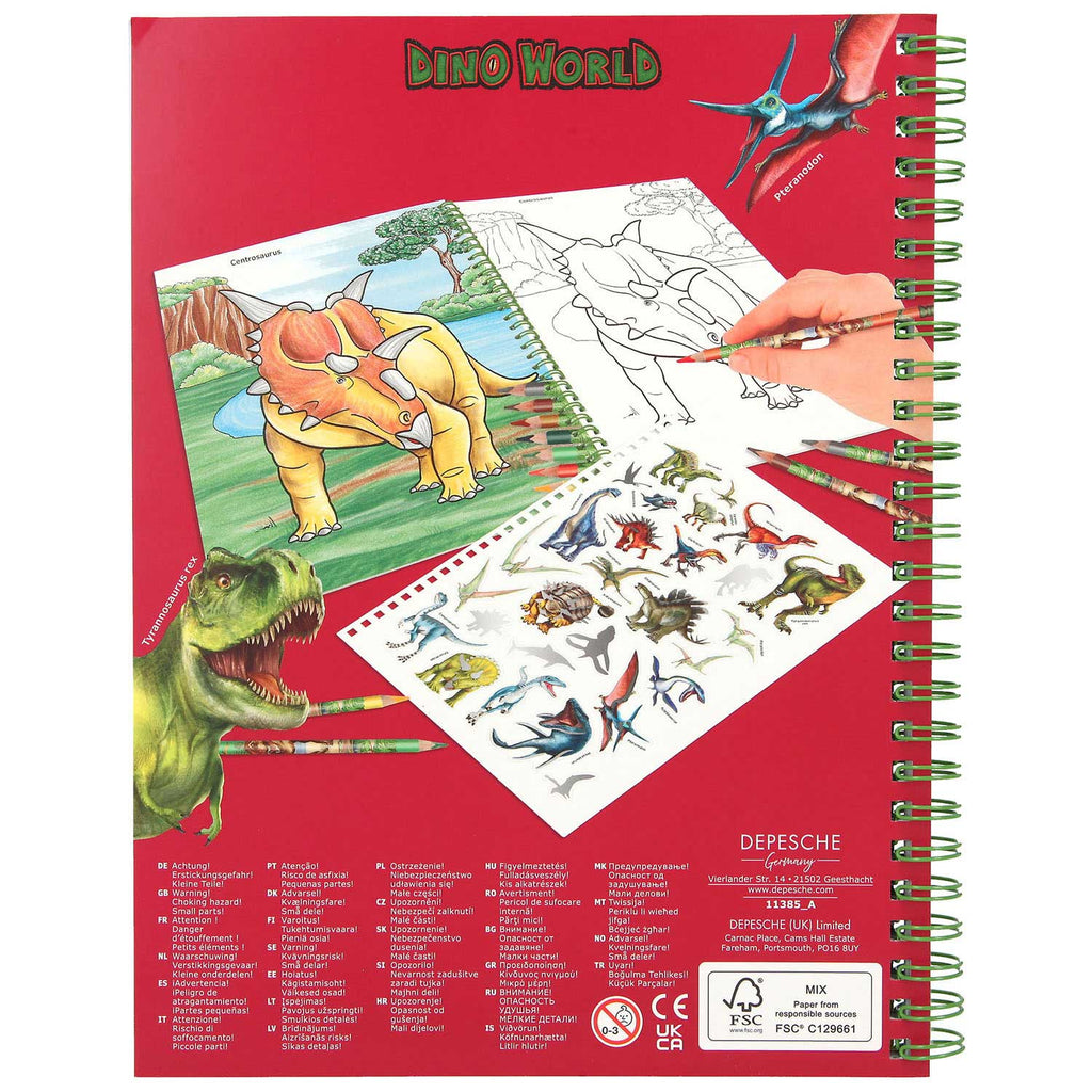 Dino World World Kleurboek met Kleurpotloden