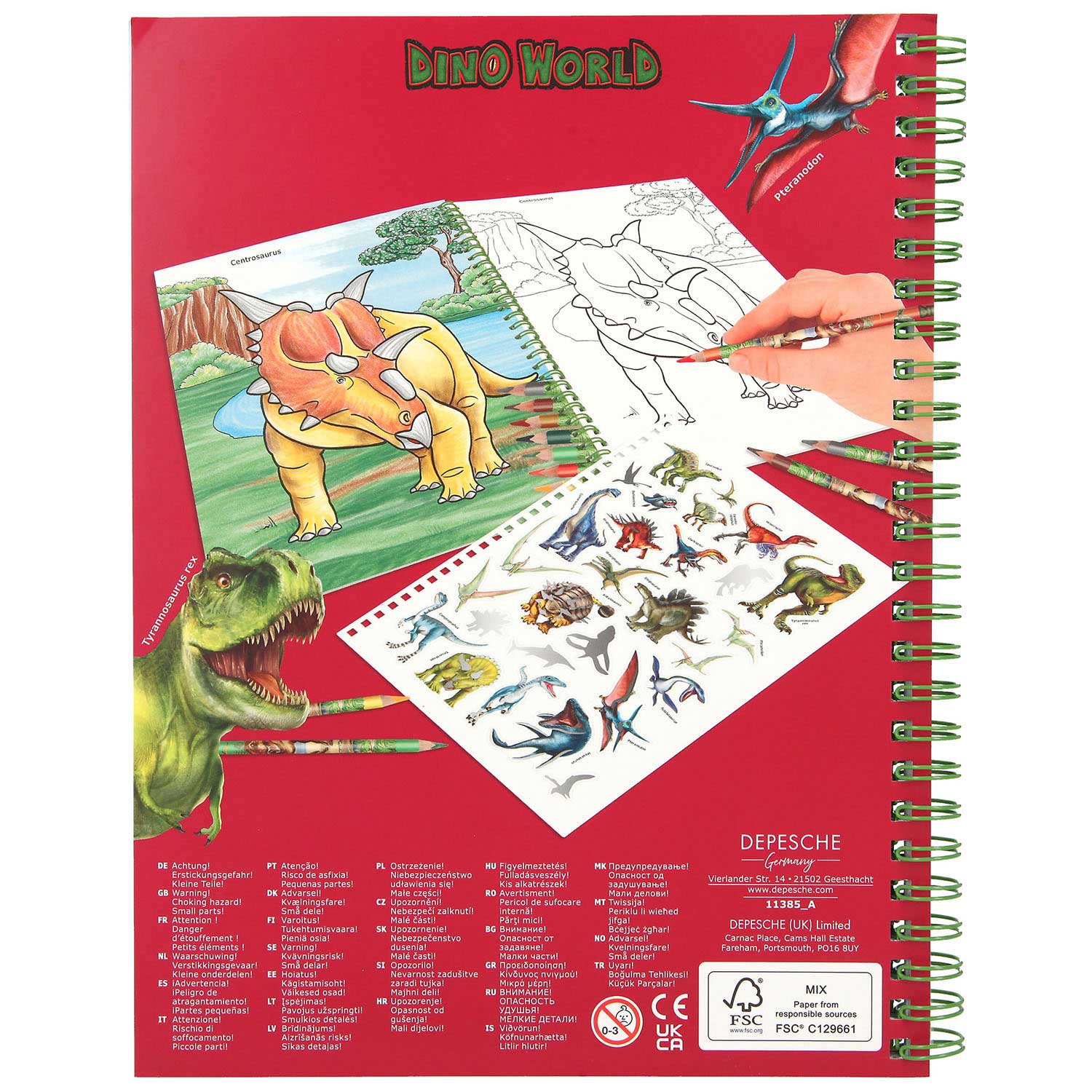 Dino World World Kleurboek met Kleurpotloden