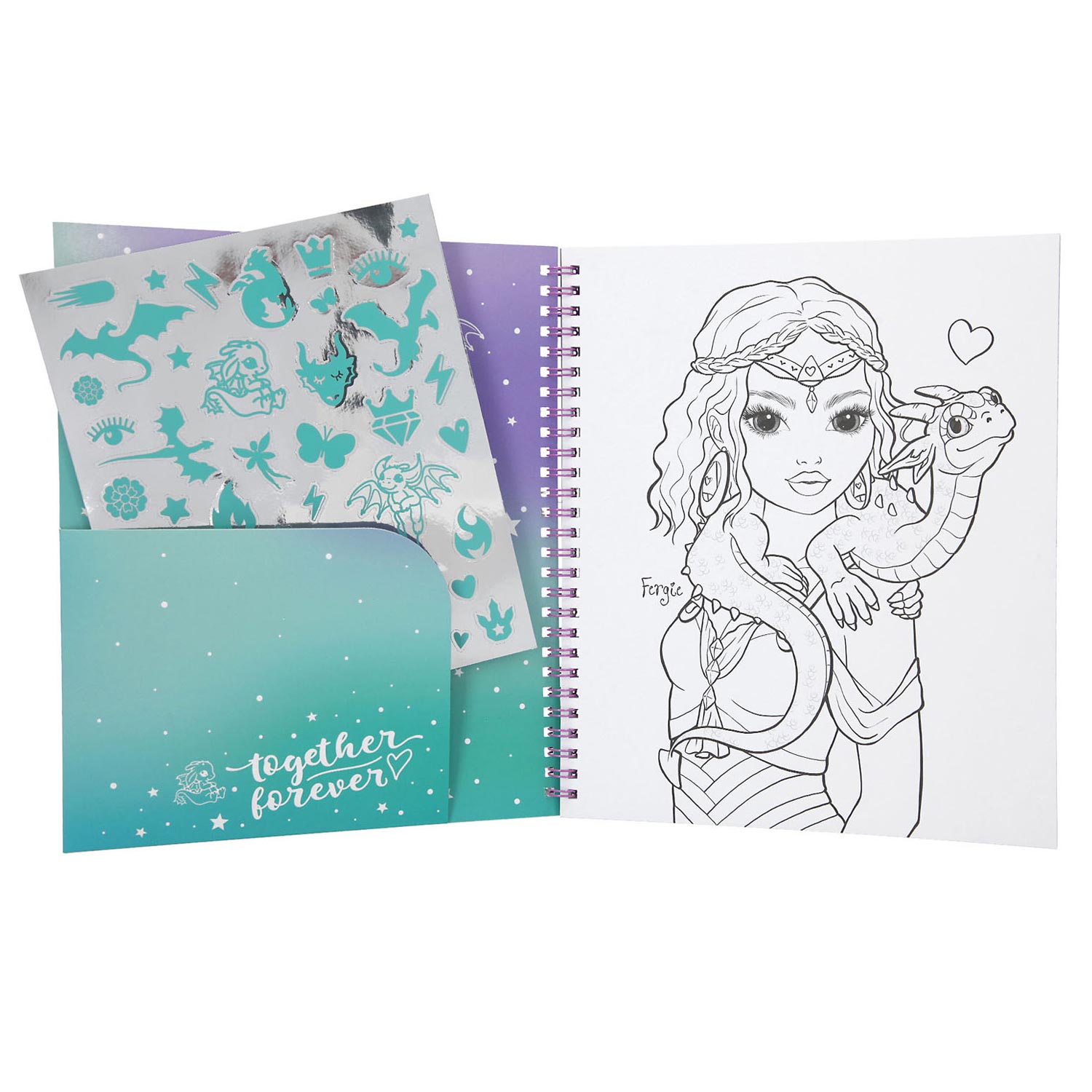 TOPModel Kleurboek met Pailletten Dragon Love