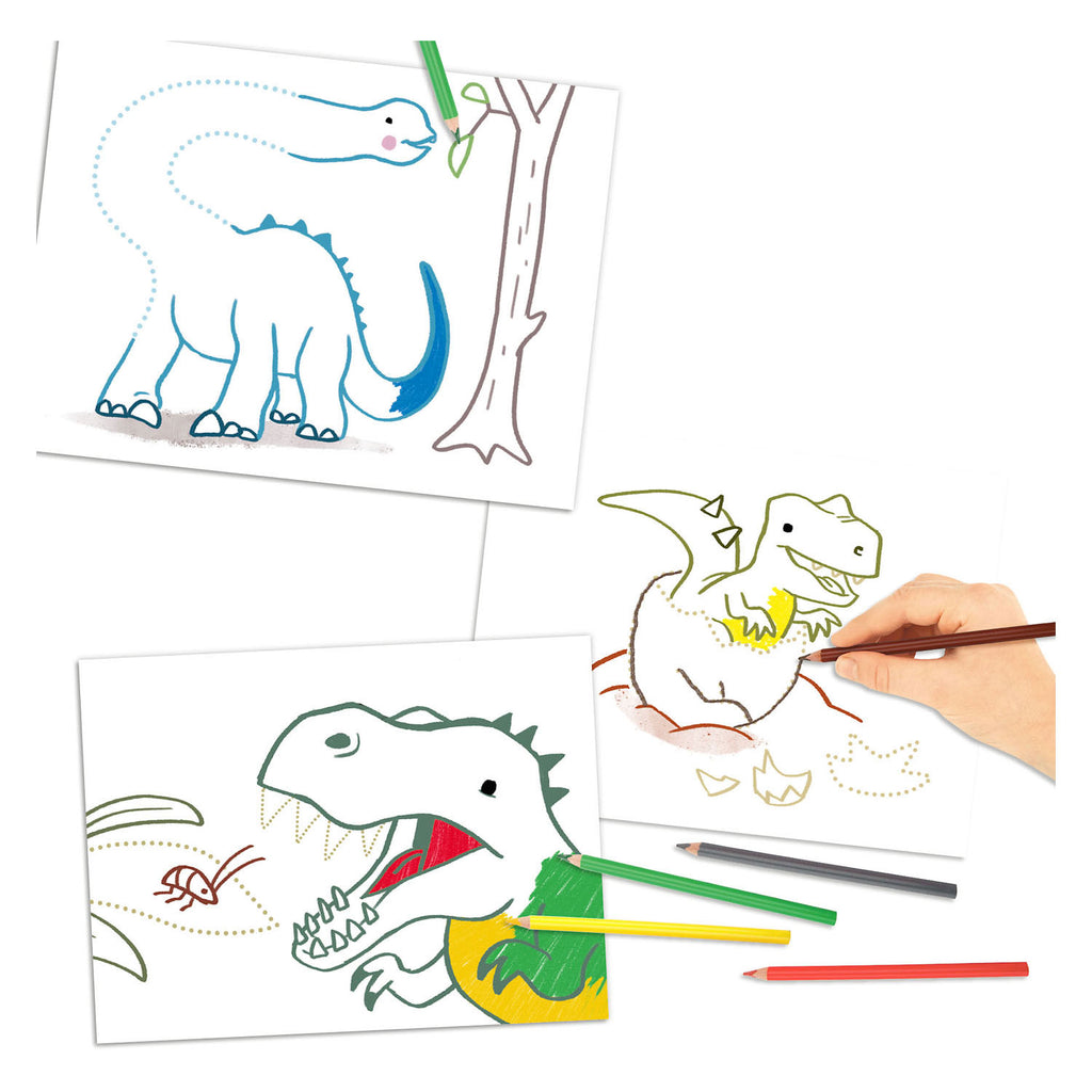 Dino World World Stip naar Stip Kleurboek Mini Dino