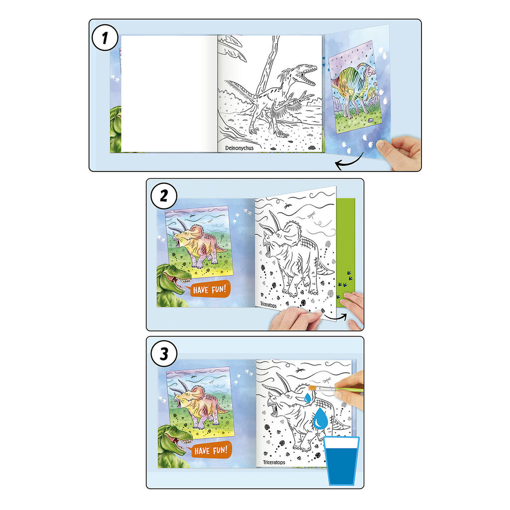 Dino World World Waterverf Boek