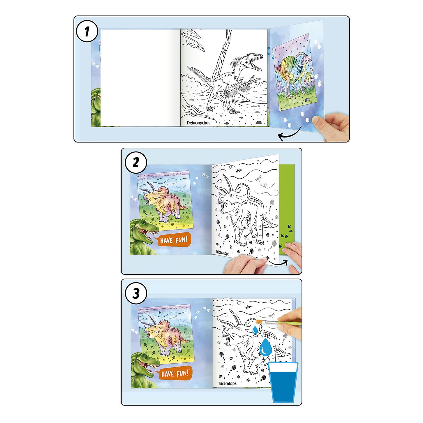 Dino World World Waterverf Boek