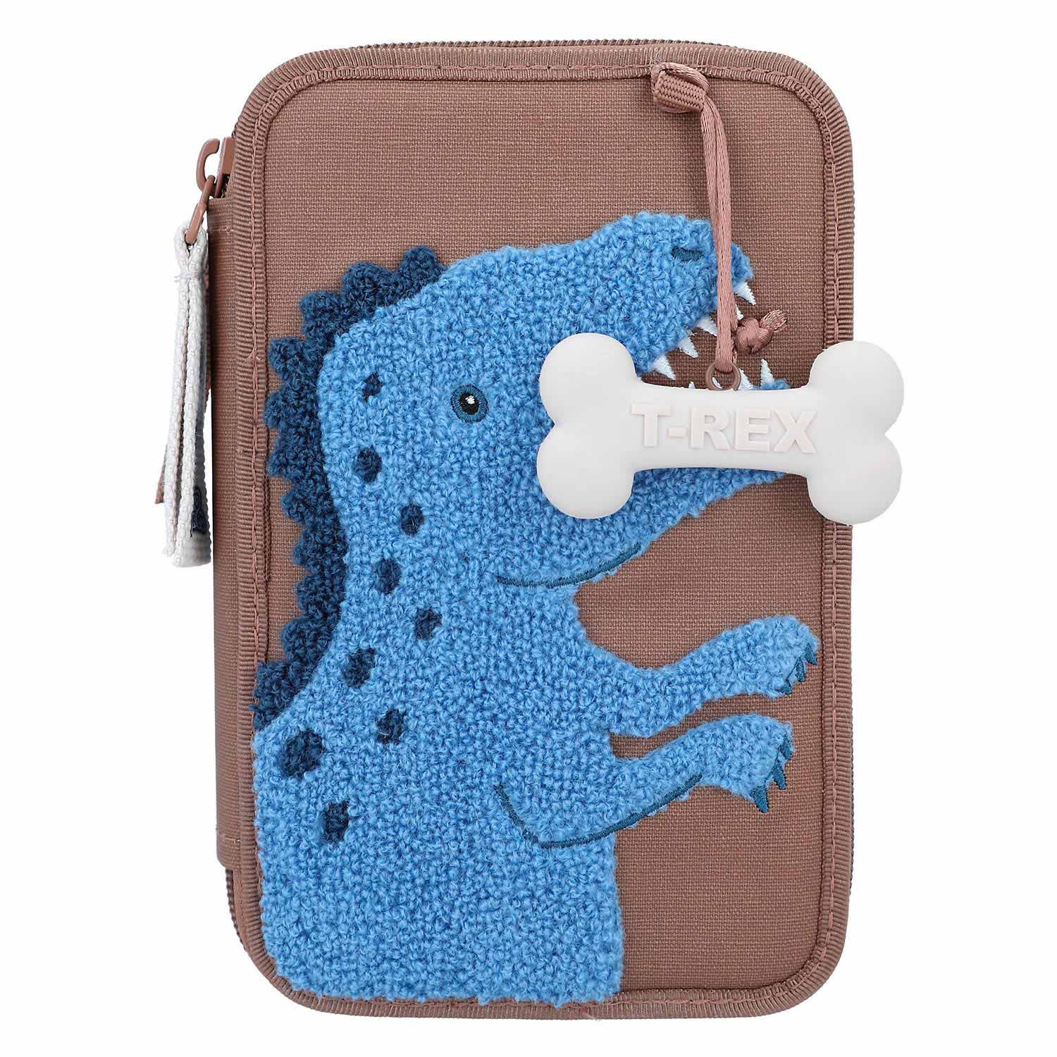 Dino World World World 2-vaks Etui Gevuld Bruin Mini