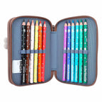 Dino World World World 2-vaks Etui Gevuld Bruin Mini