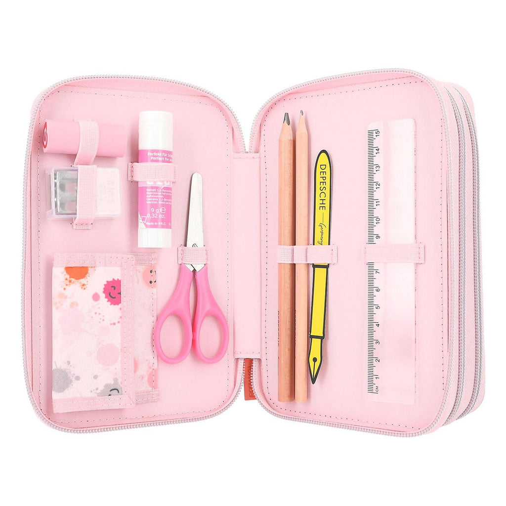 TOPModel 3-Vaks Etui Met Pen Happy Together