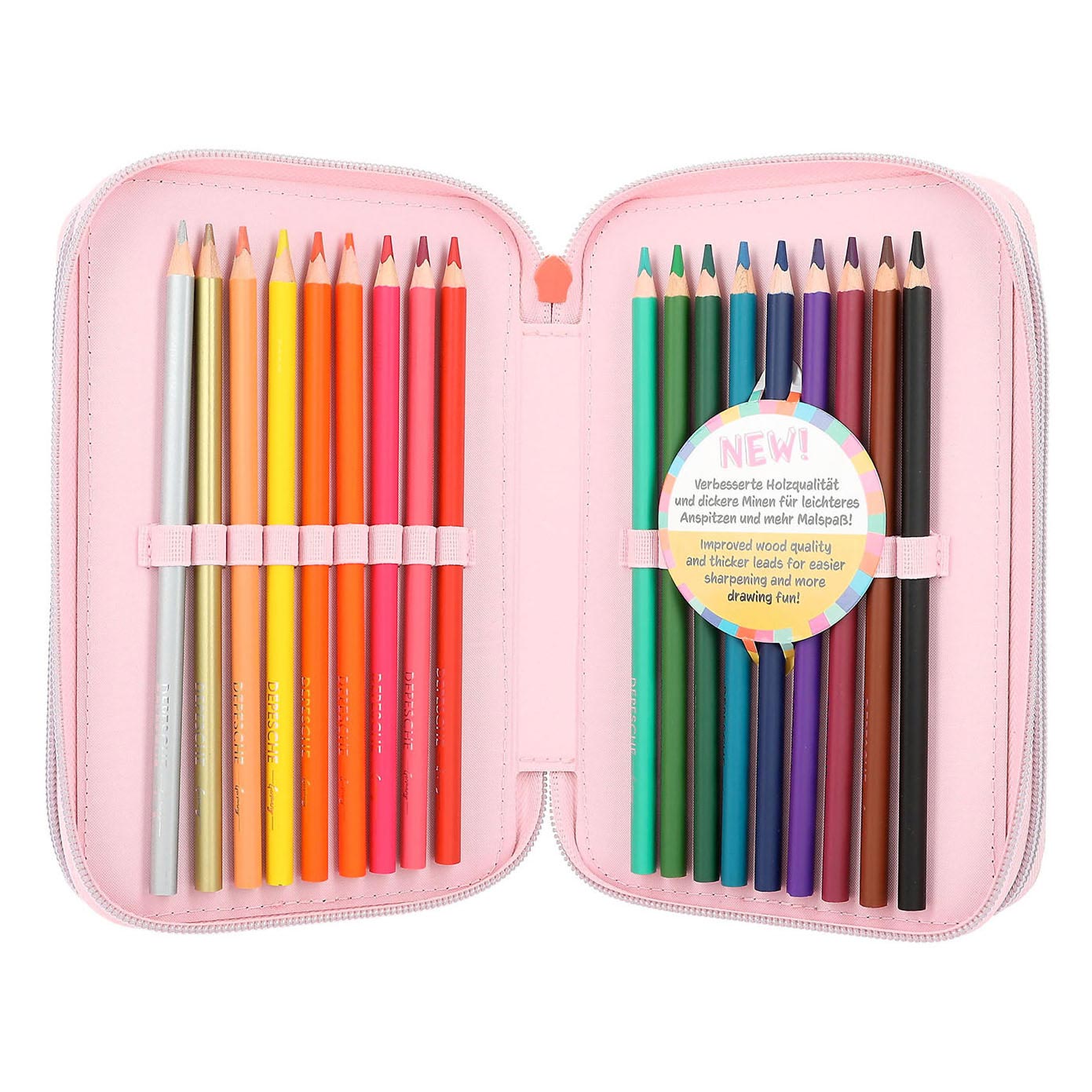 TOPModel 3-Vaks Etui Met Pen Happy Together