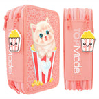 TOPModel 3-Vaks Etui Met Kat Applicatie Cutie Star