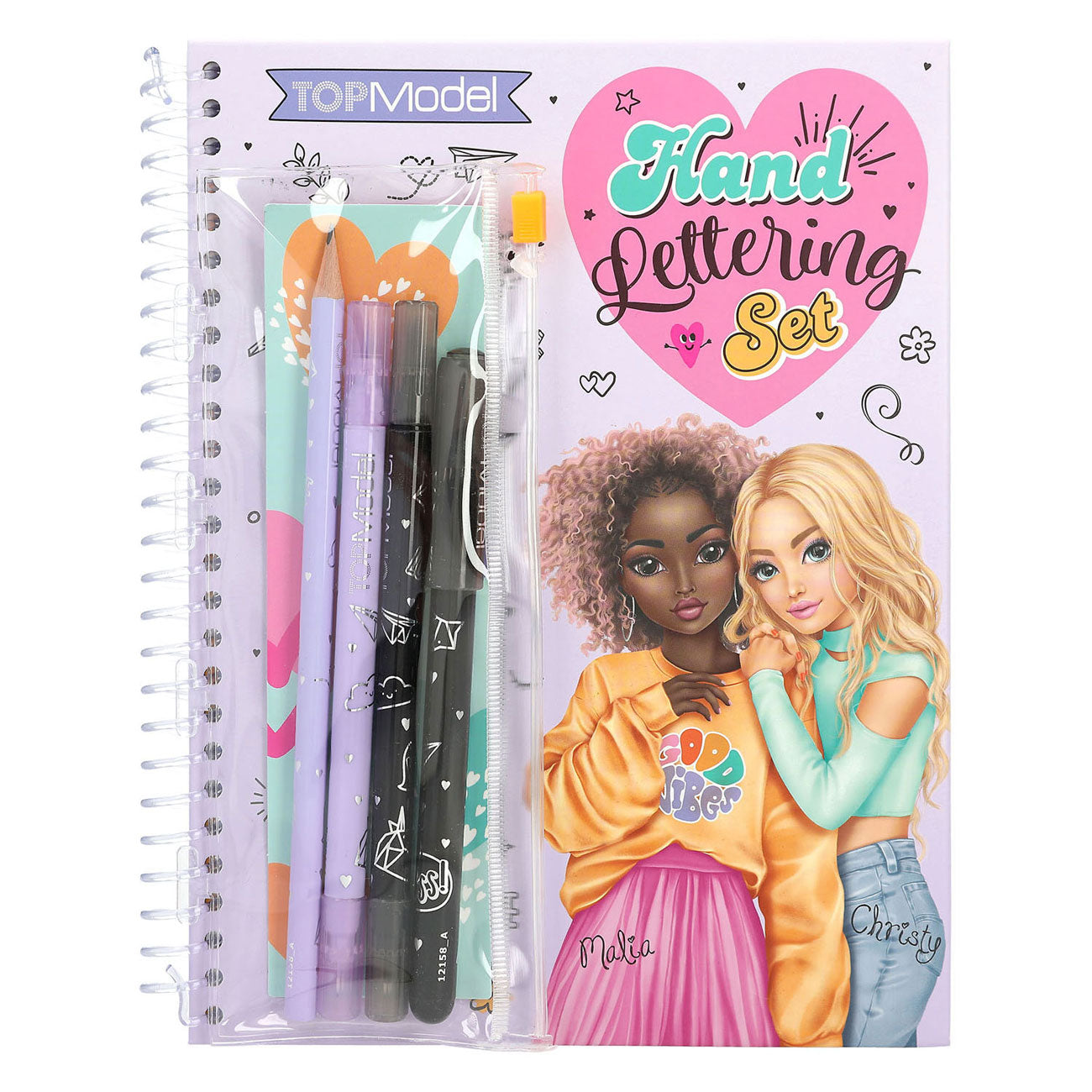 Van der doelen topmodel - hand lettering set met schrijfartikelen en etui