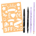 Van der doelen topmodel - hand lettering set met schrijfartikelen en etui