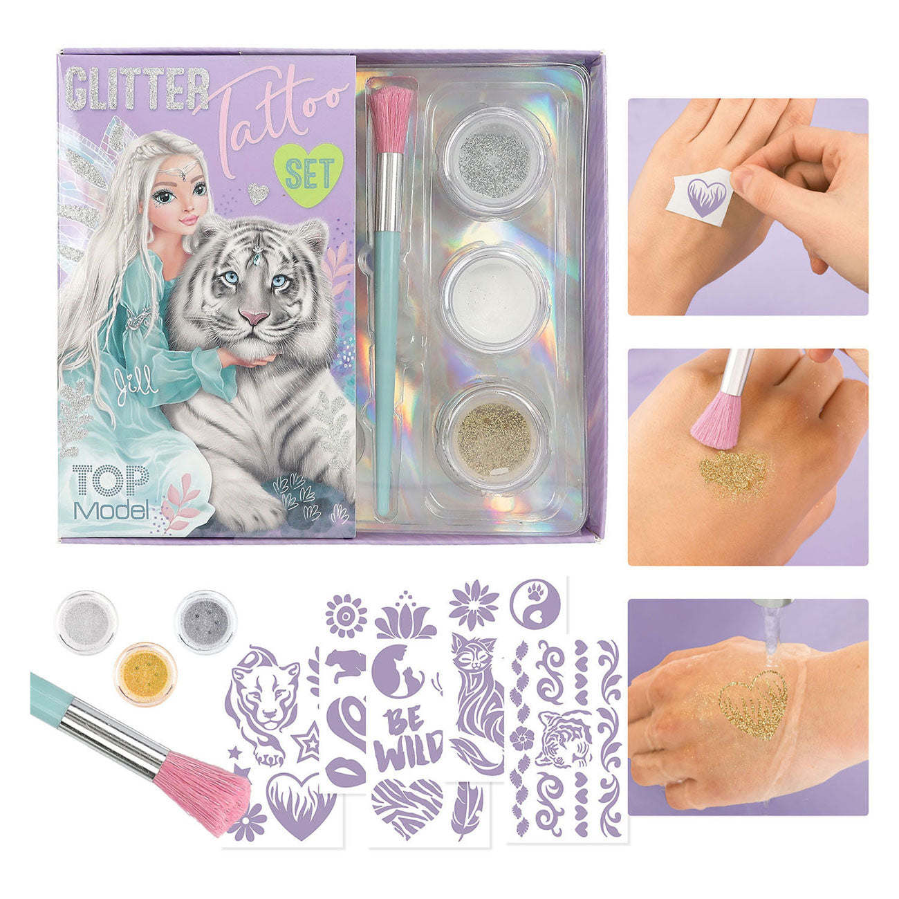 Depesche Glitter Tattoos Fantasy Tiger