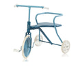 Driewieler Foxrider blauw met houten zitting