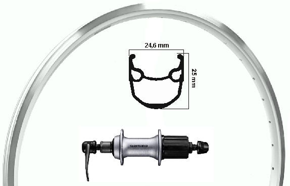 Kgs Achterwiel 28 inch etrto 622 zilver cassette 8-9 speed uitval