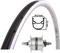 Kgs voorwiel 28 inch (622) stratos zilver naafdynamo 6v3w vast