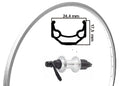 Kgs achterwiel 28 inch (622) zac19s zilver cassette 8-9 speed uitval