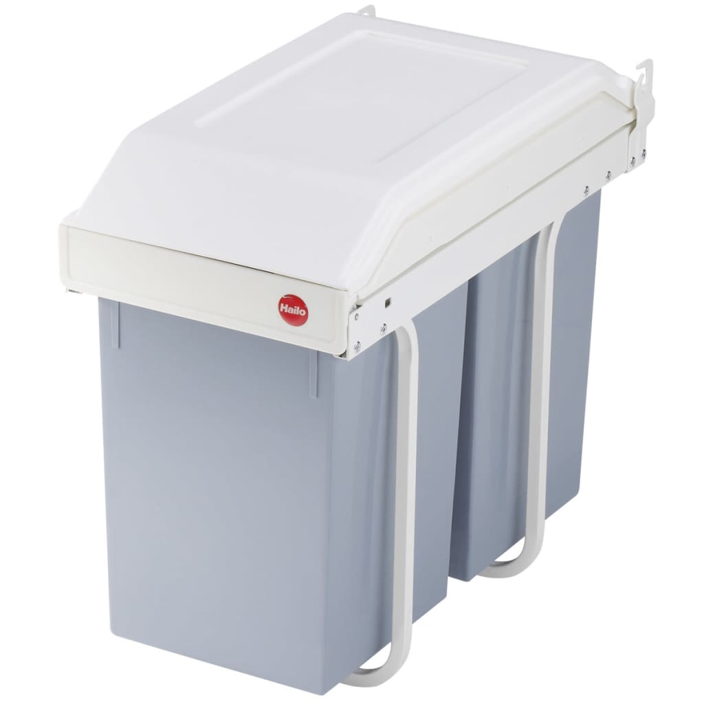 Hailo 3659-001 multi-box duo l inbouw afvalbak 2x14l wit zilver