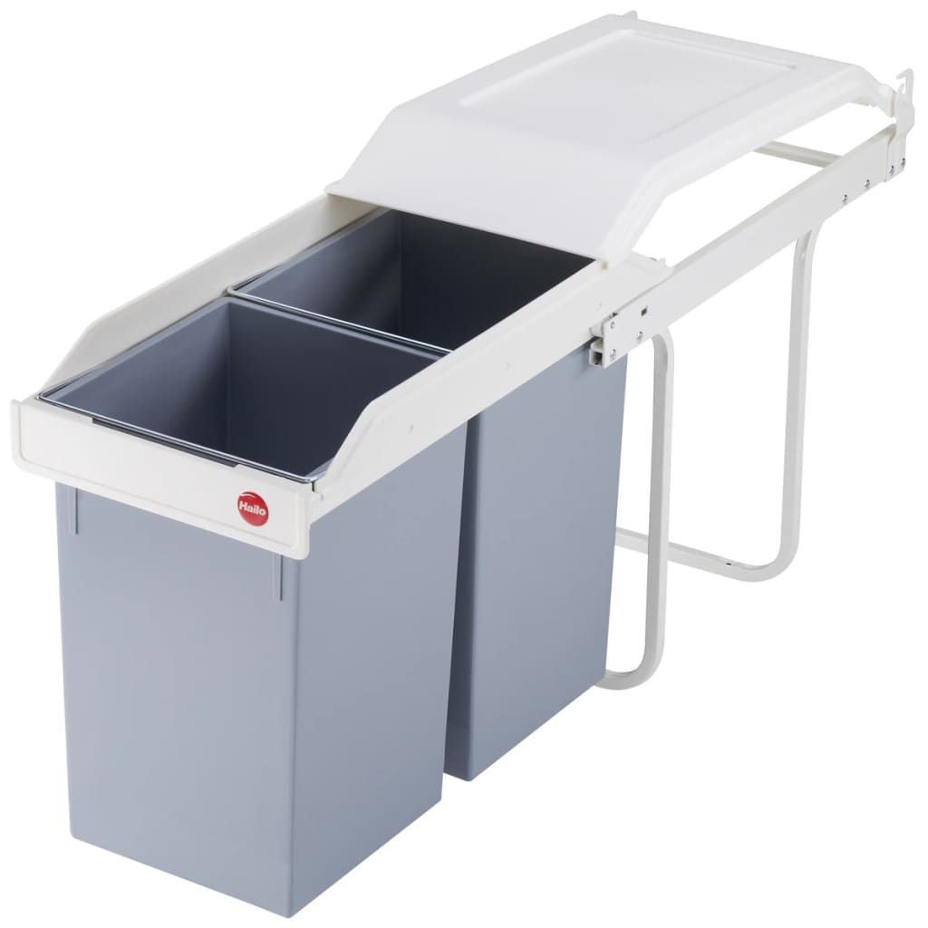 Hailo 3659-001 multi-box duo l inbouw afvalbak 2x14l wit zilver