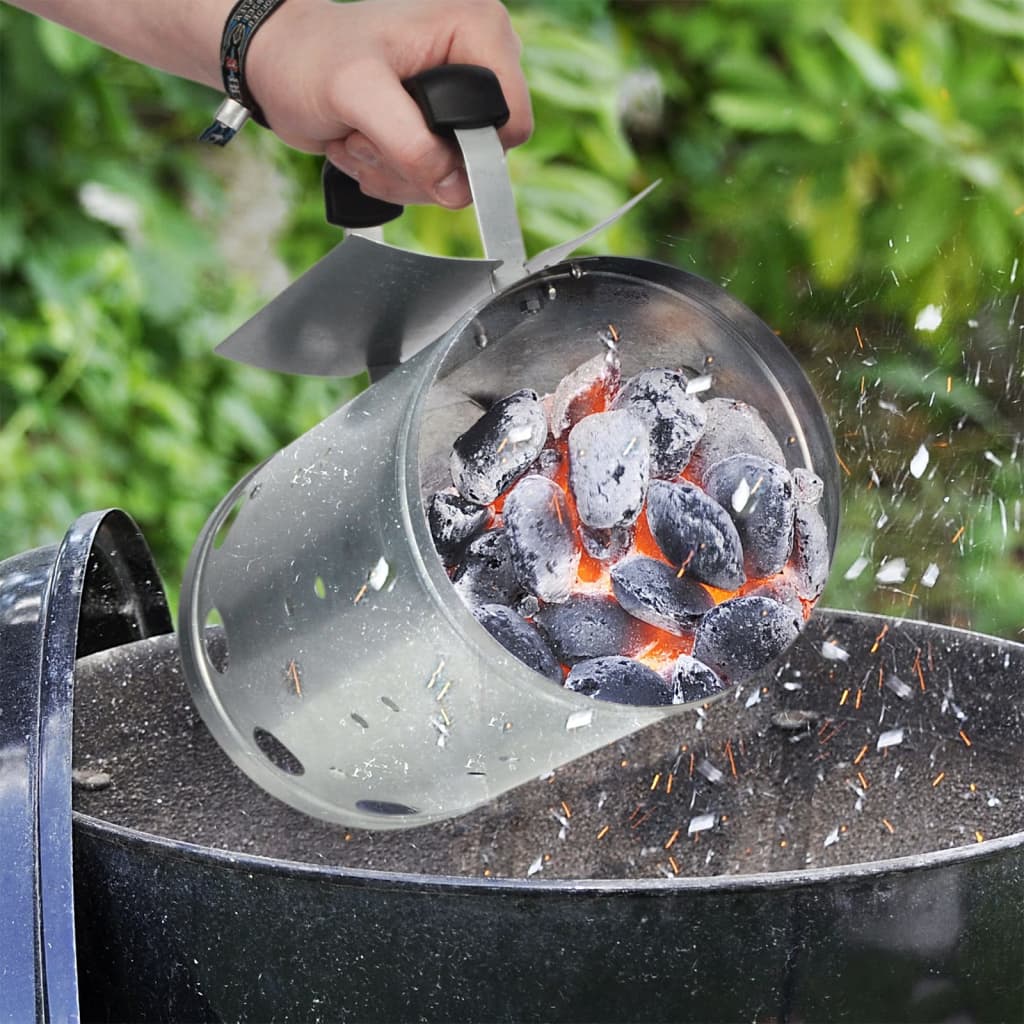 Hi barbecuestarter met handvat 16,5 cm zilverkleurig