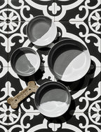 Tarhong Voerbak hond dual melamine grijs wit