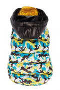 Croci Hondenjas tweezijdig kinky camouflage geel / zwart / blauw