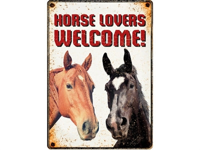 Plenty gifts Waakbord blik horse lovers welcome