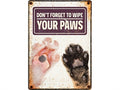 Plenty gifts Waakbord blik wipe your paws