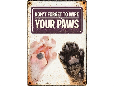 Plenty gifts Waakbord blik wipe your paws