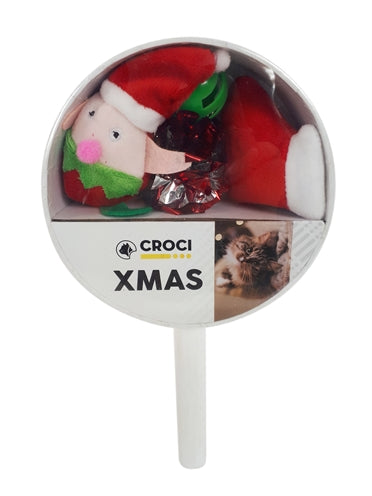 Croci Xmas cat lolly met speelgoed