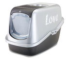 Savic Kattenbak nestor impression love zwart / zilver