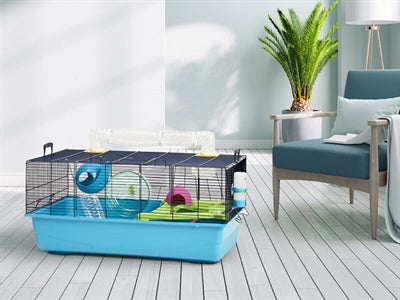 Savic Hamsterkooi sky metro lichtblauw / donkerblauw