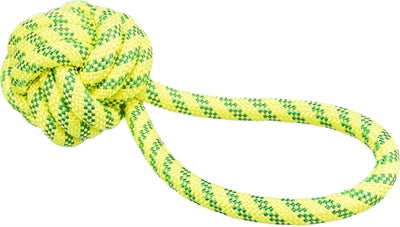 Trixie aquatoy touw met bal drijvend polyester geel groen