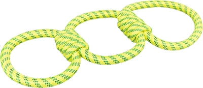 Trixie aquatoy touw trekspeeltje ringen polyester geel groen
