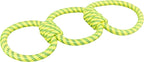 Trixie aquatoy touw trekspeeltje ringen polyester geel groen