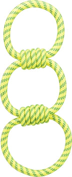 Trixie aquatoy touw trekspeeltje ringen polyester geel groen