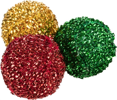 Trixie Xmas ratelballen plastic / polyester assorti