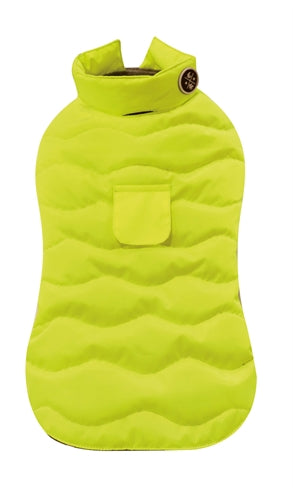 Croci Hondenjas padded eco leaves geel