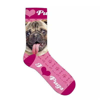 Plenty gifts Sokken mopshond roze