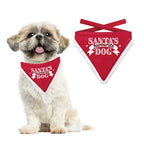 Plenty gifts Kerst bandana santa's favourite dog rood