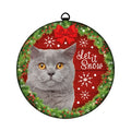 Plenty gifts Kerstbal tin kat grijs let it snow