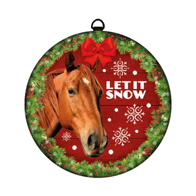 Plenty gifts Kerstbal tin paard let it snow