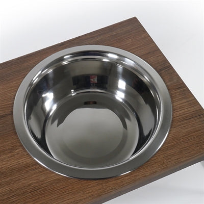 Rosewood Voerbak voerstandaard slow feeder dubbel hout / metaal