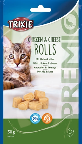 trixie premio kip kaas rolletjes voor katten glutenvrij