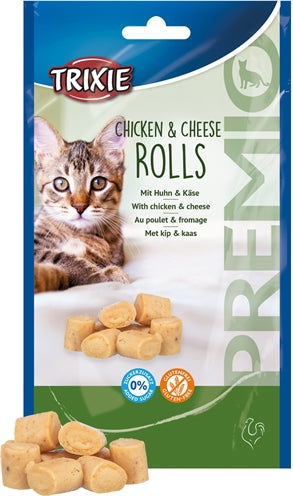 trixie premio kip kaas rolletjes voor katten glutenvrij