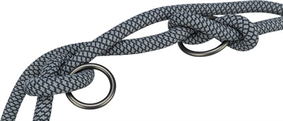 Trixie soft rope hondenriem verstelbaar zwart grijs