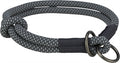 Trixie halsband hond soft half-slip zwart grijs